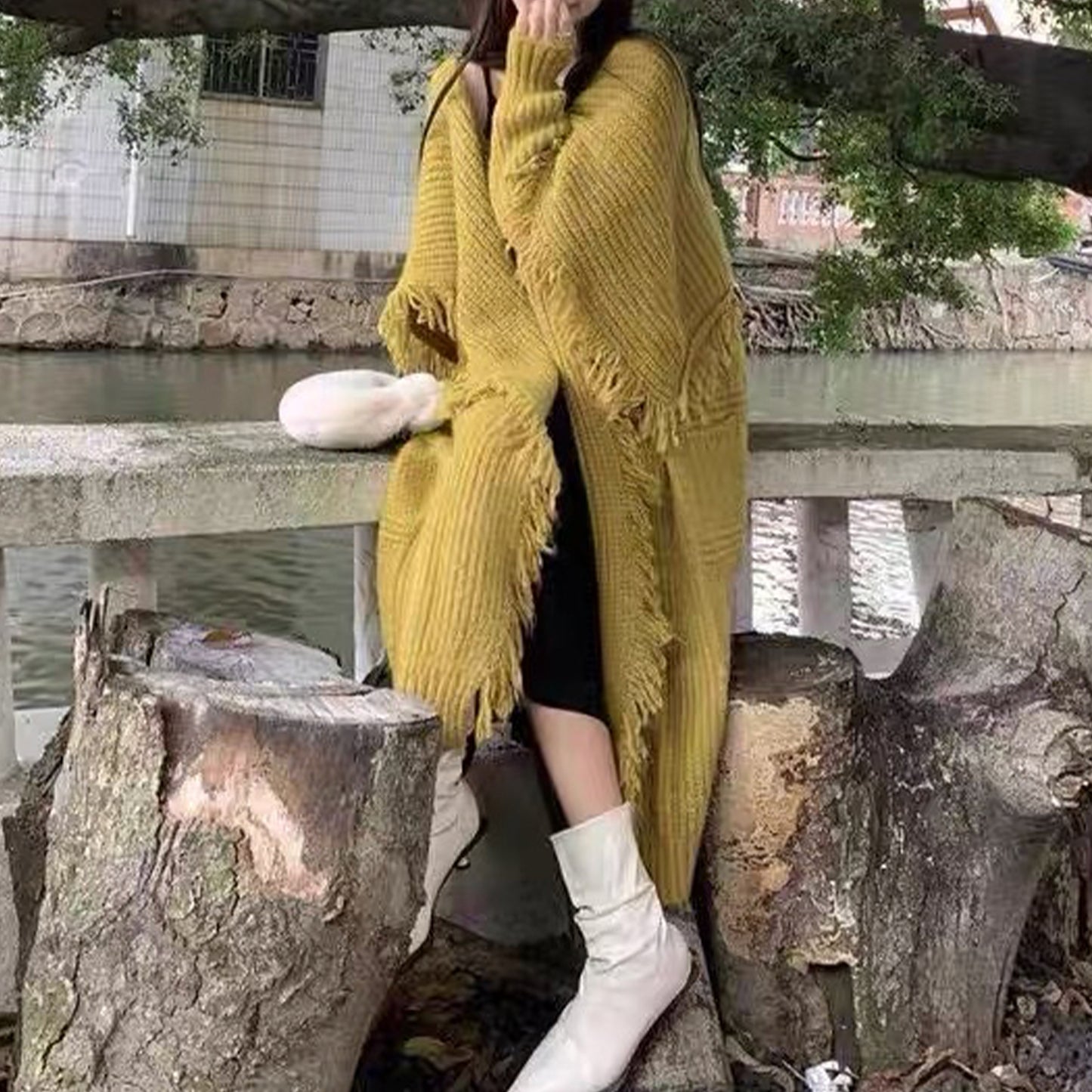 Long Alpaca Wool Sweater Coat, Women's Soft And Waxy Jacket, Hand Knit Sweater Cardigan, Loose Korean Style, Knitwear, Womens Clothing