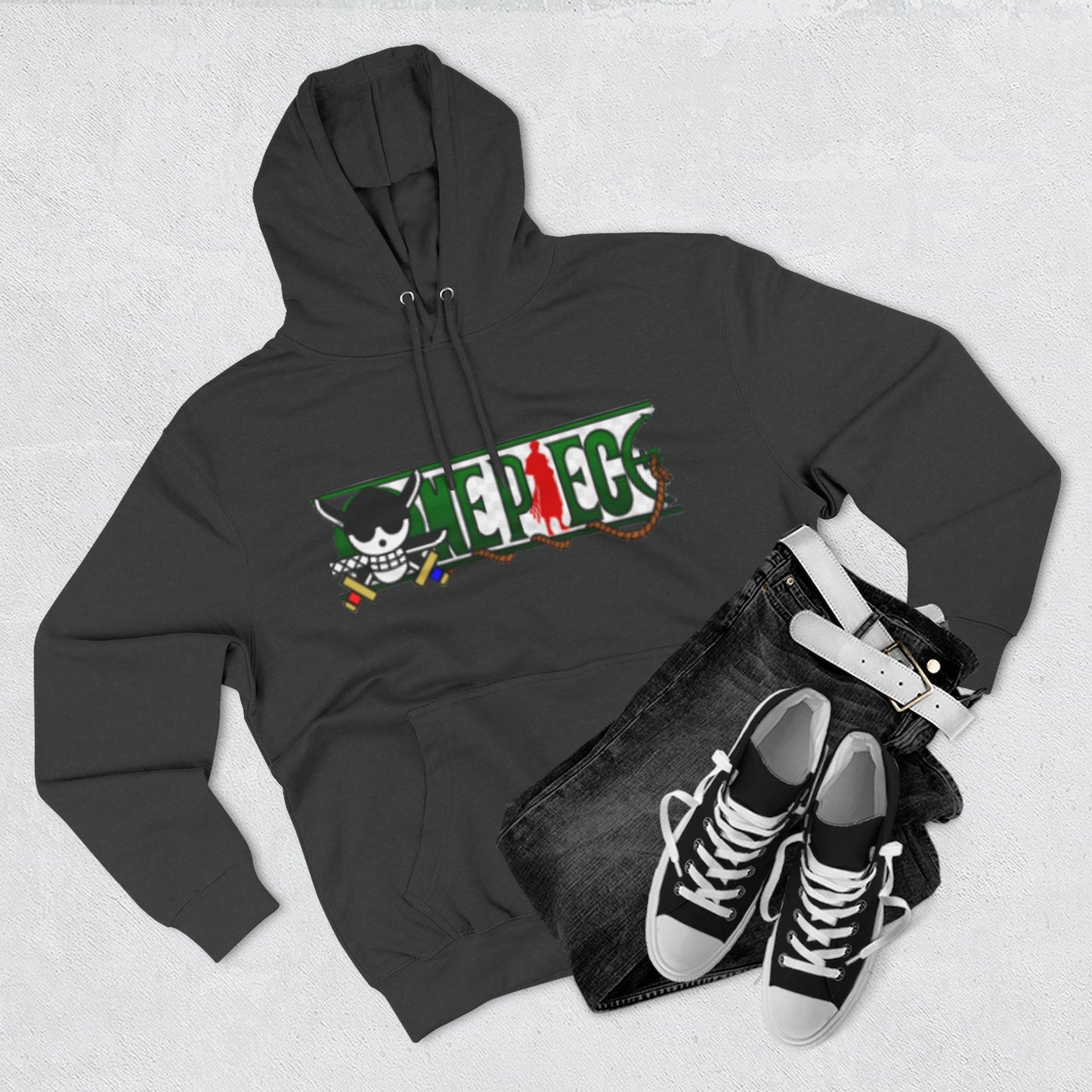 Anime-Inspired Fleece Hoodie, Pirate Hoodie, Cool Streetwear, Cozy Gift for Fans, Unisex Pullover, Winter Fashion