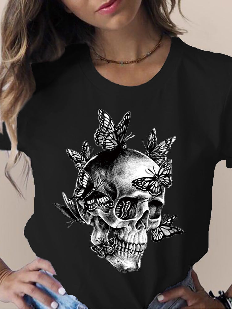 Printed Round Neck Short Sleeve T-shirt