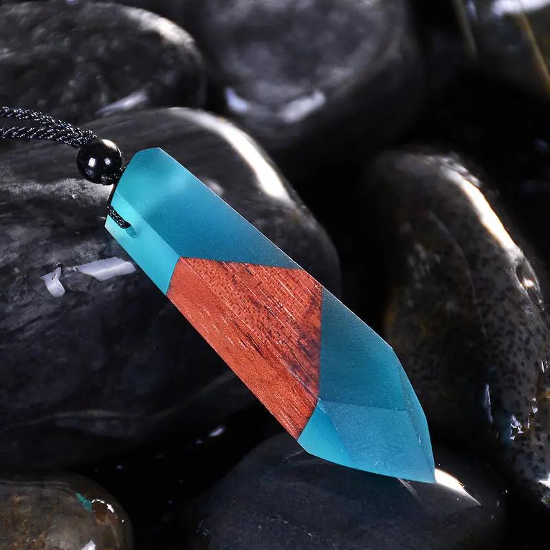 Wood Necklace Pendant Woven Chain Jewelry by Fashion Fusion Emperium