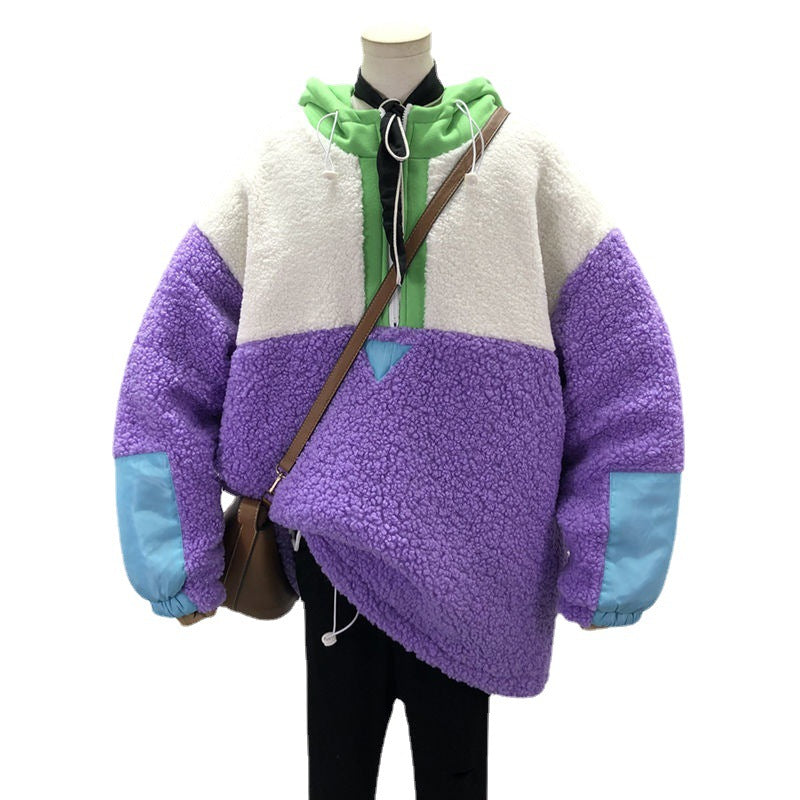 Loose Hooded Wool Pullover