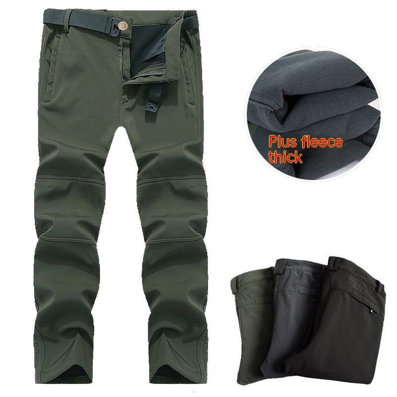 Outdoor Soft Shell Tactical Pants Fleece-Lined Climbing Pants
