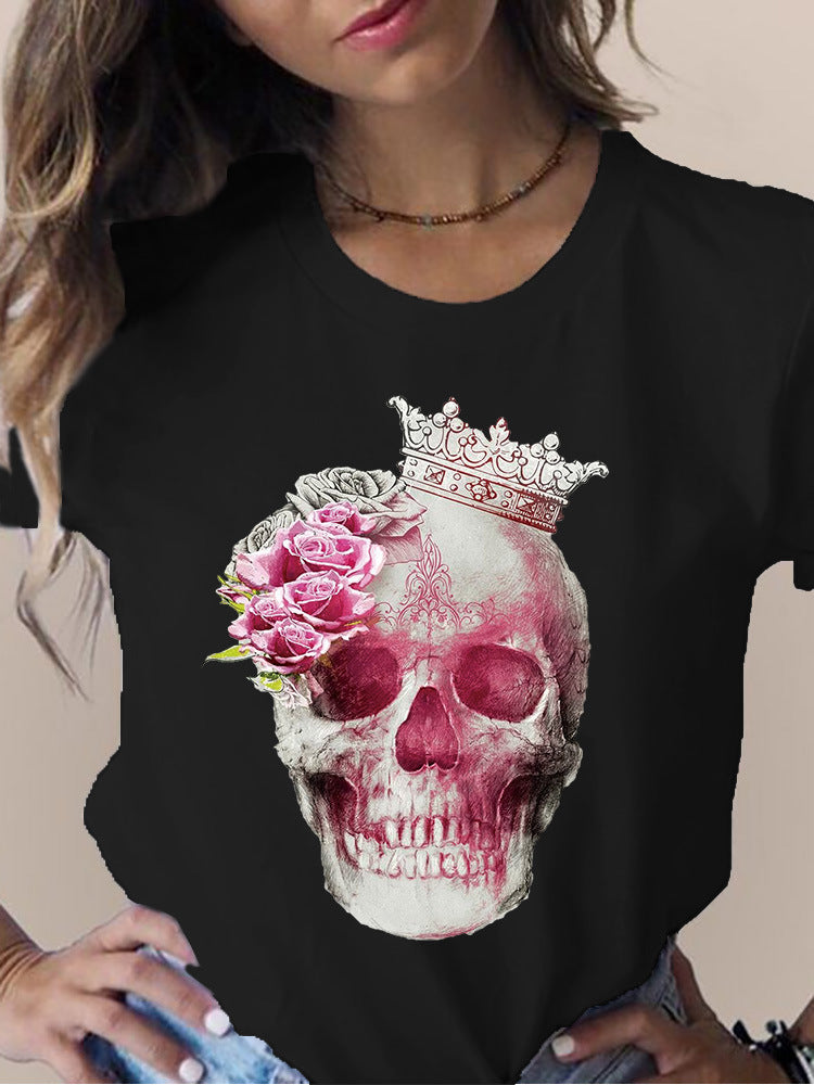Printed Round Neck Short Sleeve T-shirt