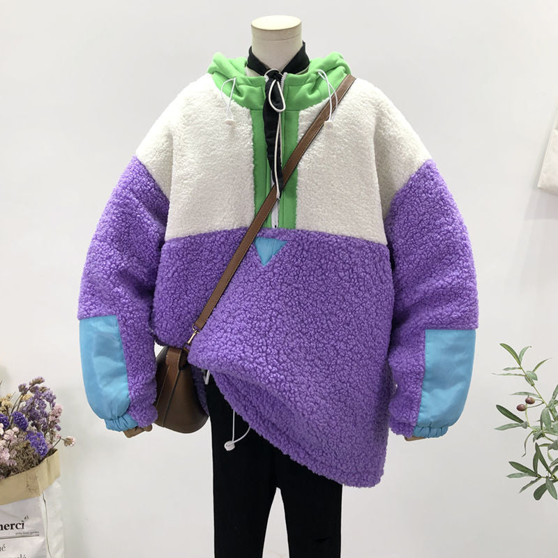 Loose Hooded Wool Pullover