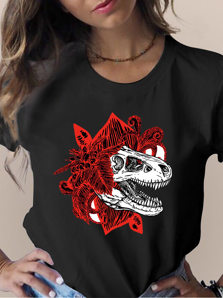 Printed Round Neck Short Sleeve T-shirt