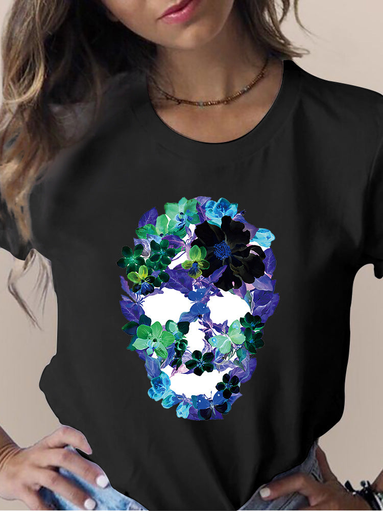 Printed Round Neck Short Sleeve T-shirt