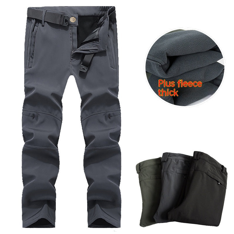 Outdoor Soft Shell Tactical Pants Fleece-Lined Climbing Pants