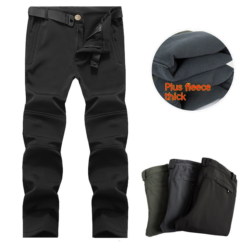 Outdoor Soft Shell Tactical Pants Fleece-Lined Climbing Pants