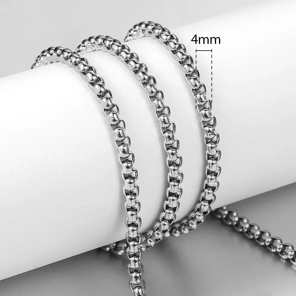 Box Link Stainless Steel Chain Necklace by Fashion Fusion Emperium