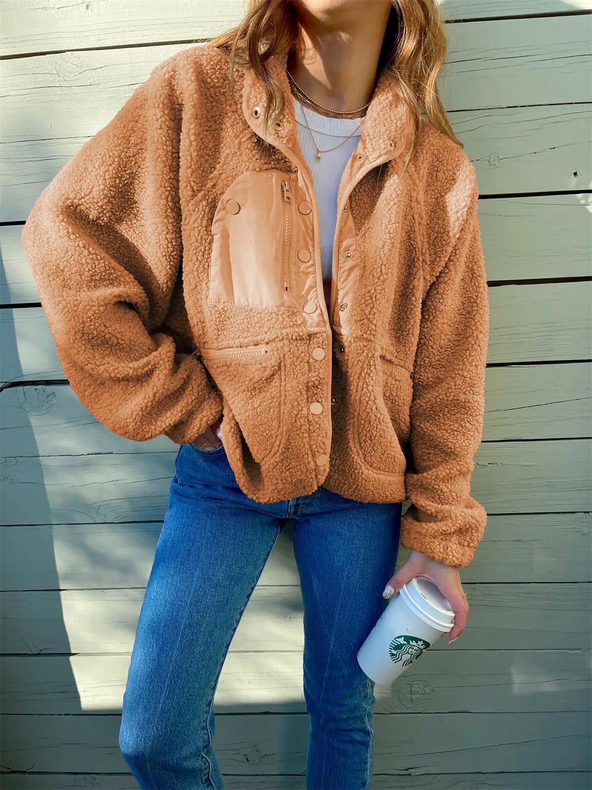 Cardigan Plush Jacket Lamb Wool Coat by Fashion Fusion Emperium