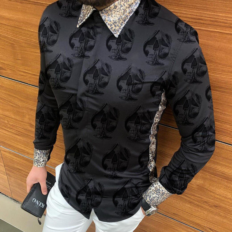 Printed Long Sleeve Slim Fit Shirt