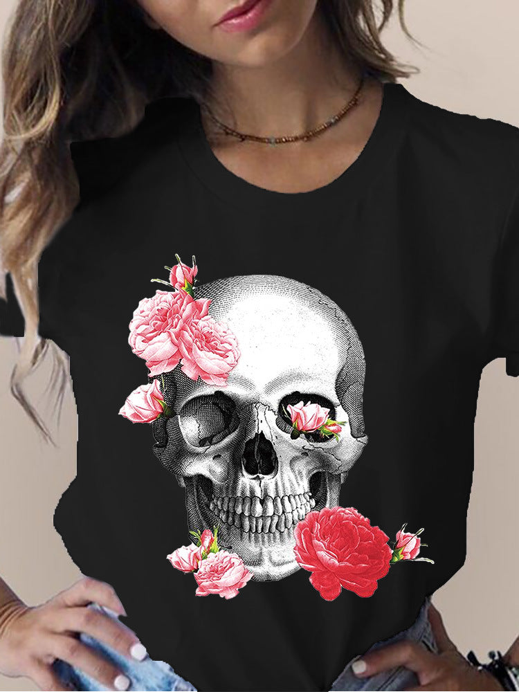 Printed Round Neck Short Sleeve T-shirt