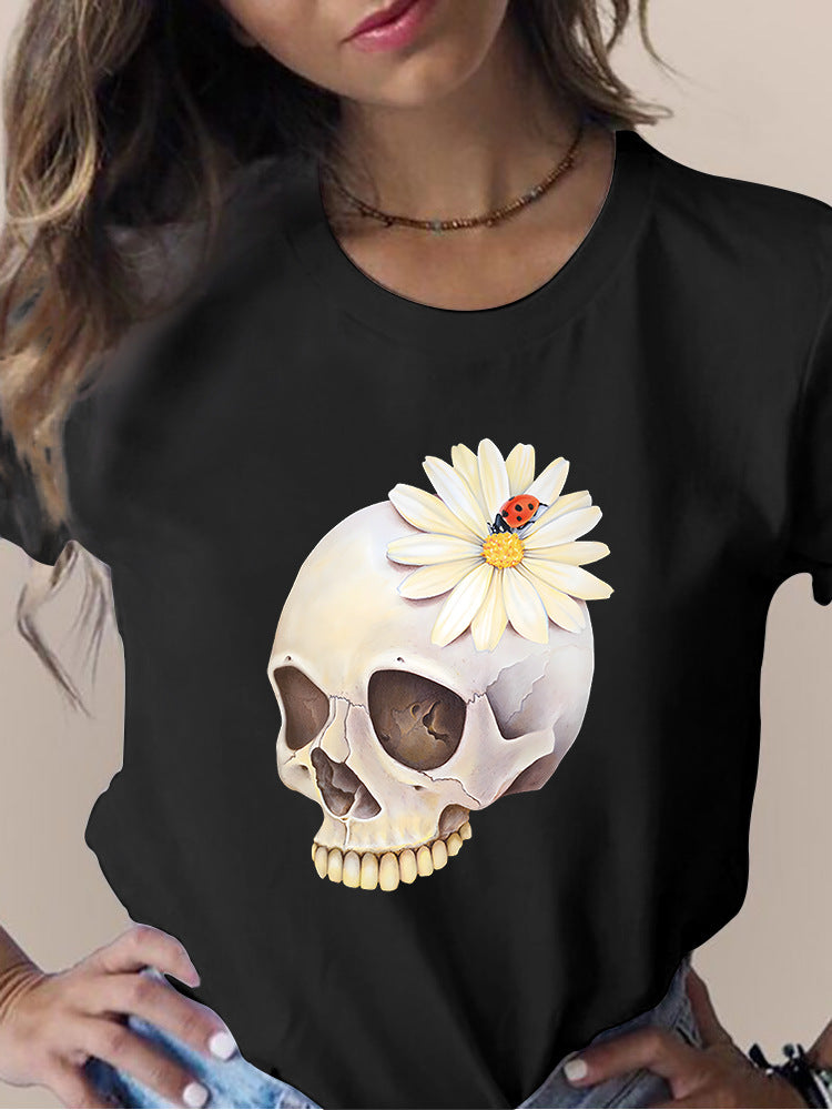 Printed Round Neck Short Sleeve T-shirt