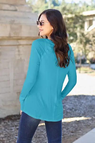 Round Neck Long Sleeve T-Shirt by Fashion Fusion Emperium