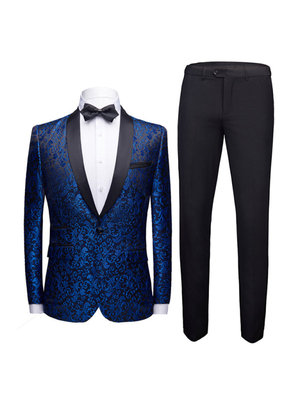 Traje de negocios de dos piezas de corte entallado para hombre