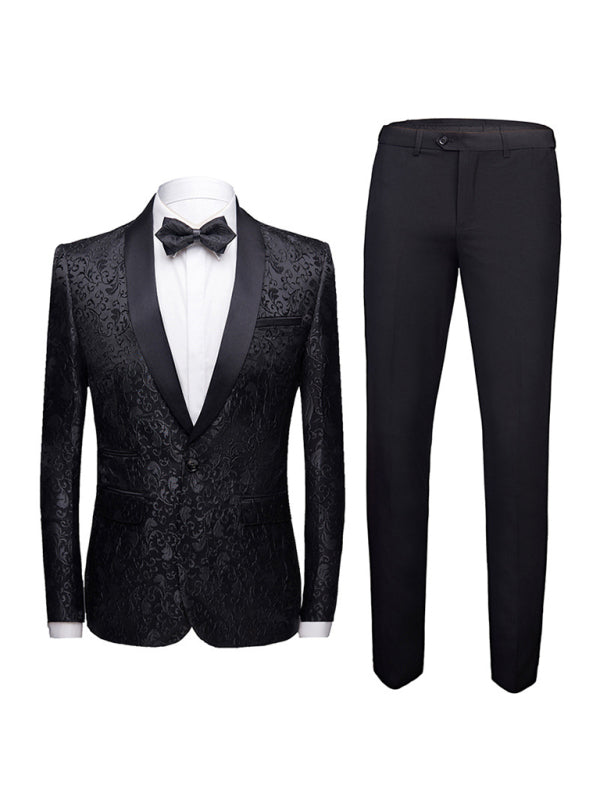 Traje de negocios de dos piezas de corte entallado para hombre