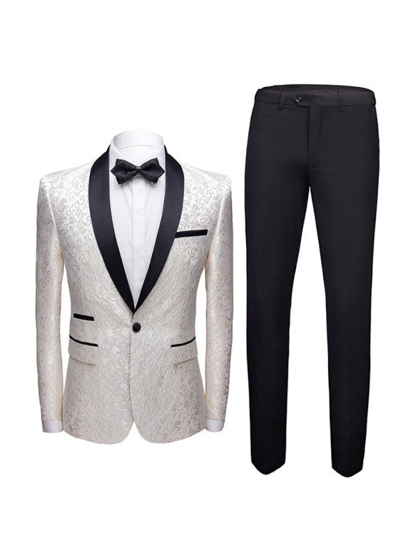 Traje de negocios de dos piezas de corte entallado para hombre