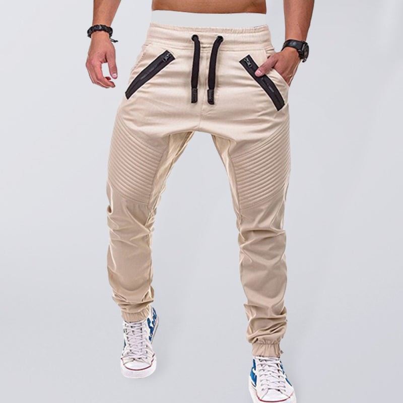 Zipped Loose-Fitting Casual Pants