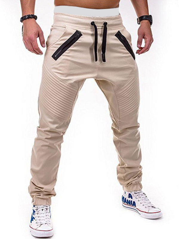 Zipped Loose-Fitting Casual Pants
