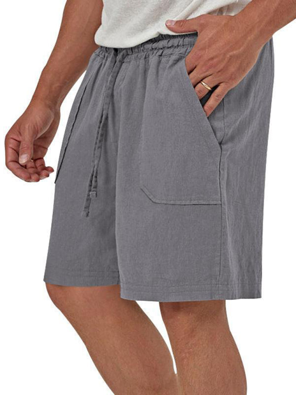 Chaleco de dos piezas para hombre, pantalones cortos, traje de cárdigan informal sin mangas