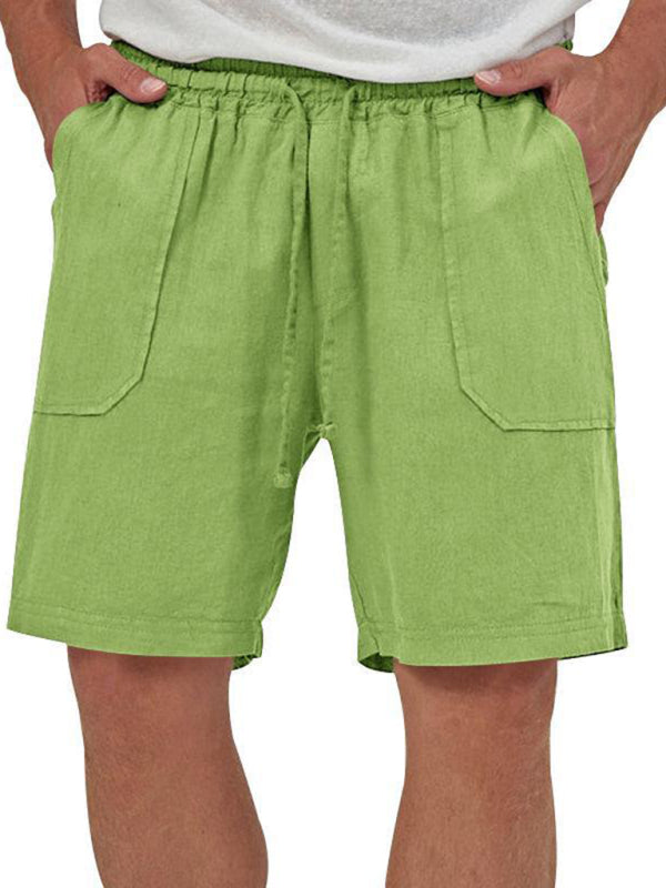 Chaleco de dos piezas para hombre, pantalones cortos, traje de cárdigan informal sin mangas