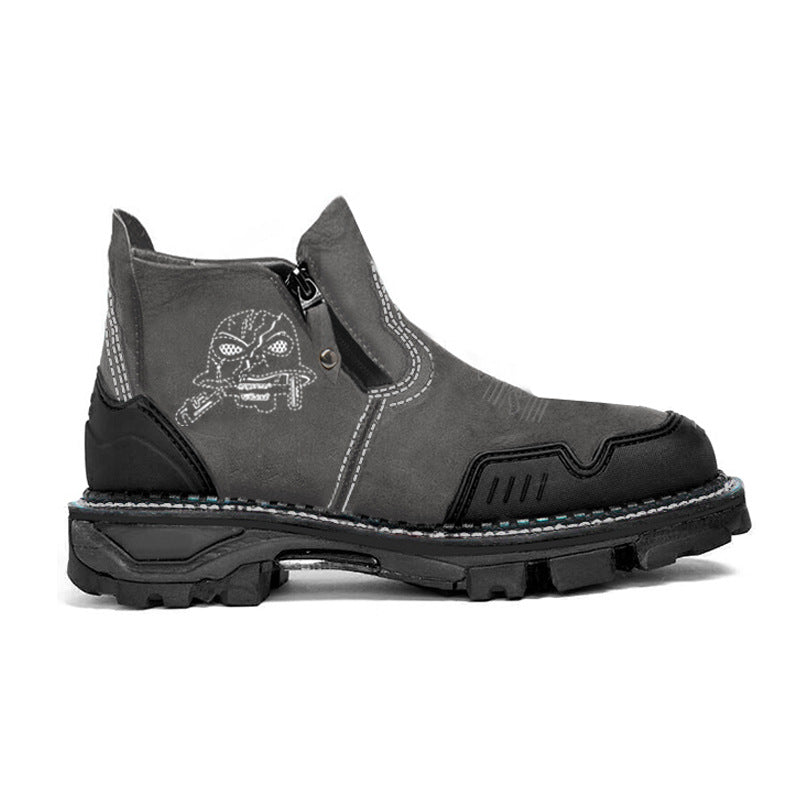 Square Toe Leather Boots