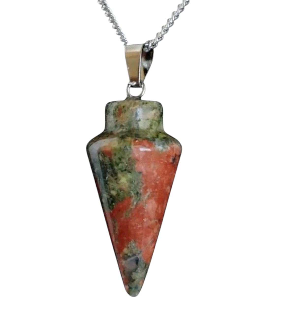 Natural Gemstone Pendulum, Pure 925 Sterling Silver Necklace by Fashion Fusion Emperium
