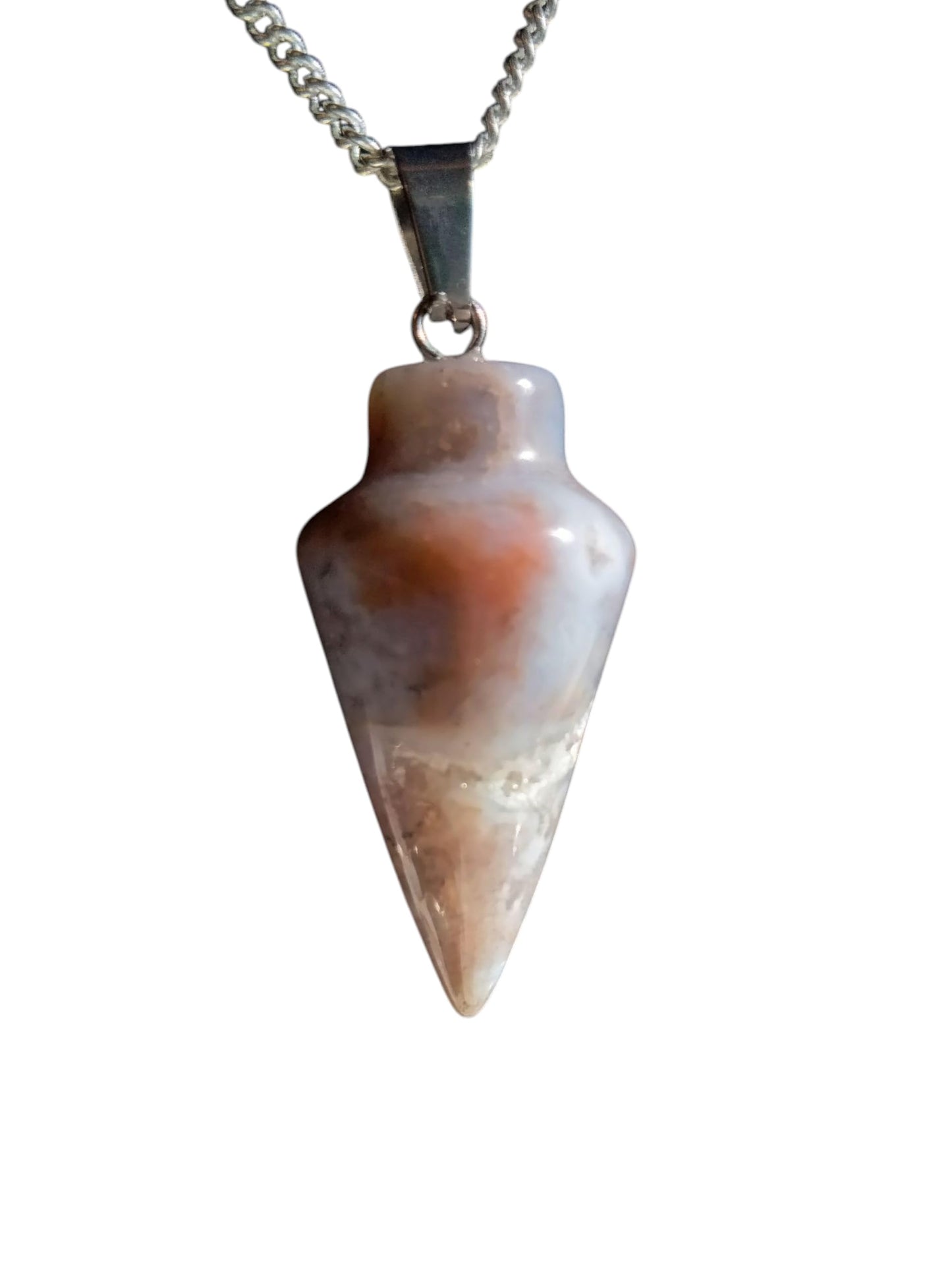 Natural Gemstone Pendulum, Pure 925 Sterling Silver Necklace by Fashion Fusion Emperium