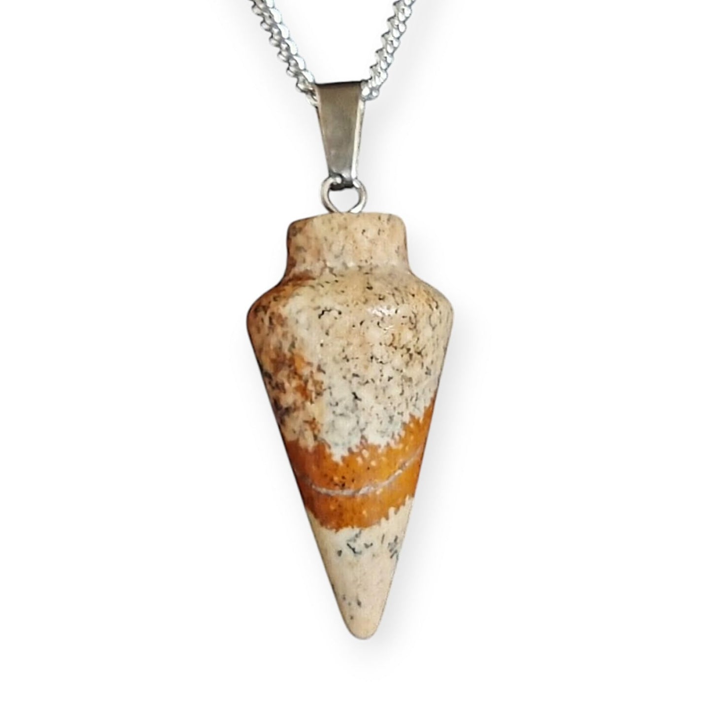 Natural Gemstone Pendulum, Pure 925 Sterling Silver Necklace by Fashion Fusion Emperium