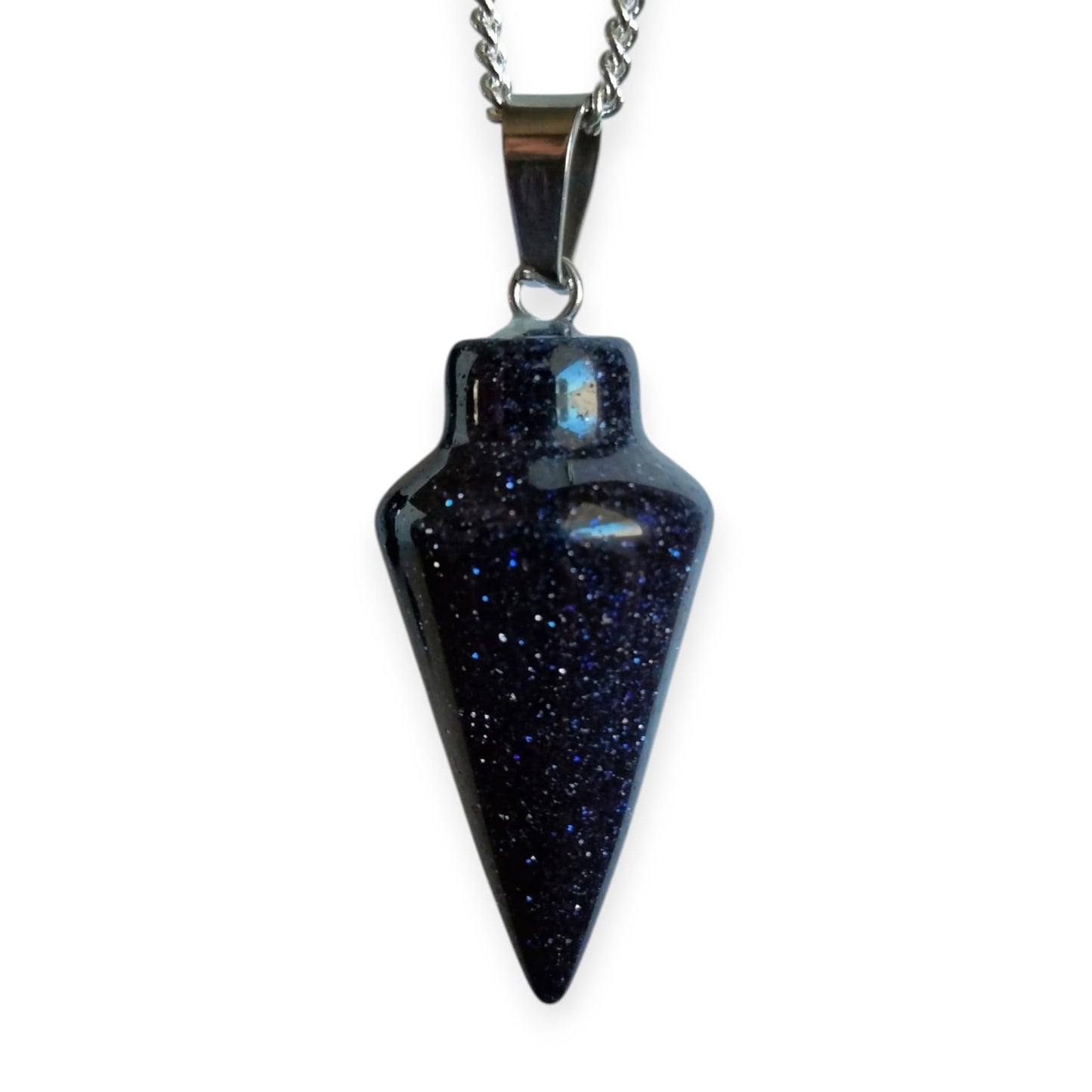 Natural Gemstone Pendulum, Pure 925 Sterling Silver Necklace by Fashion Fusion Emperium
