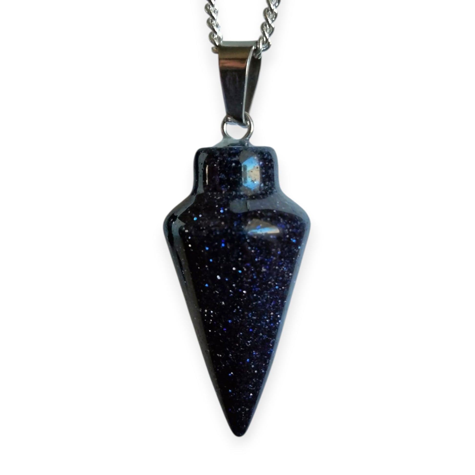 Natural Gemstone Pendulum, Pure 925 Sterling Silver Necklace by Fashion Fusion Emperium