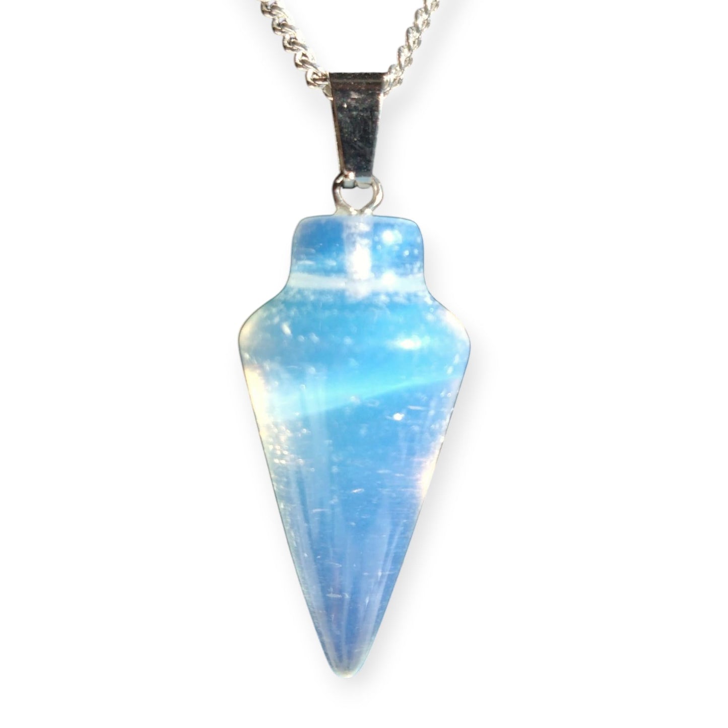 Natural Gemstone Pendulum, Pure 925 Sterling Silver Necklace by Fashion Fusion Emperium