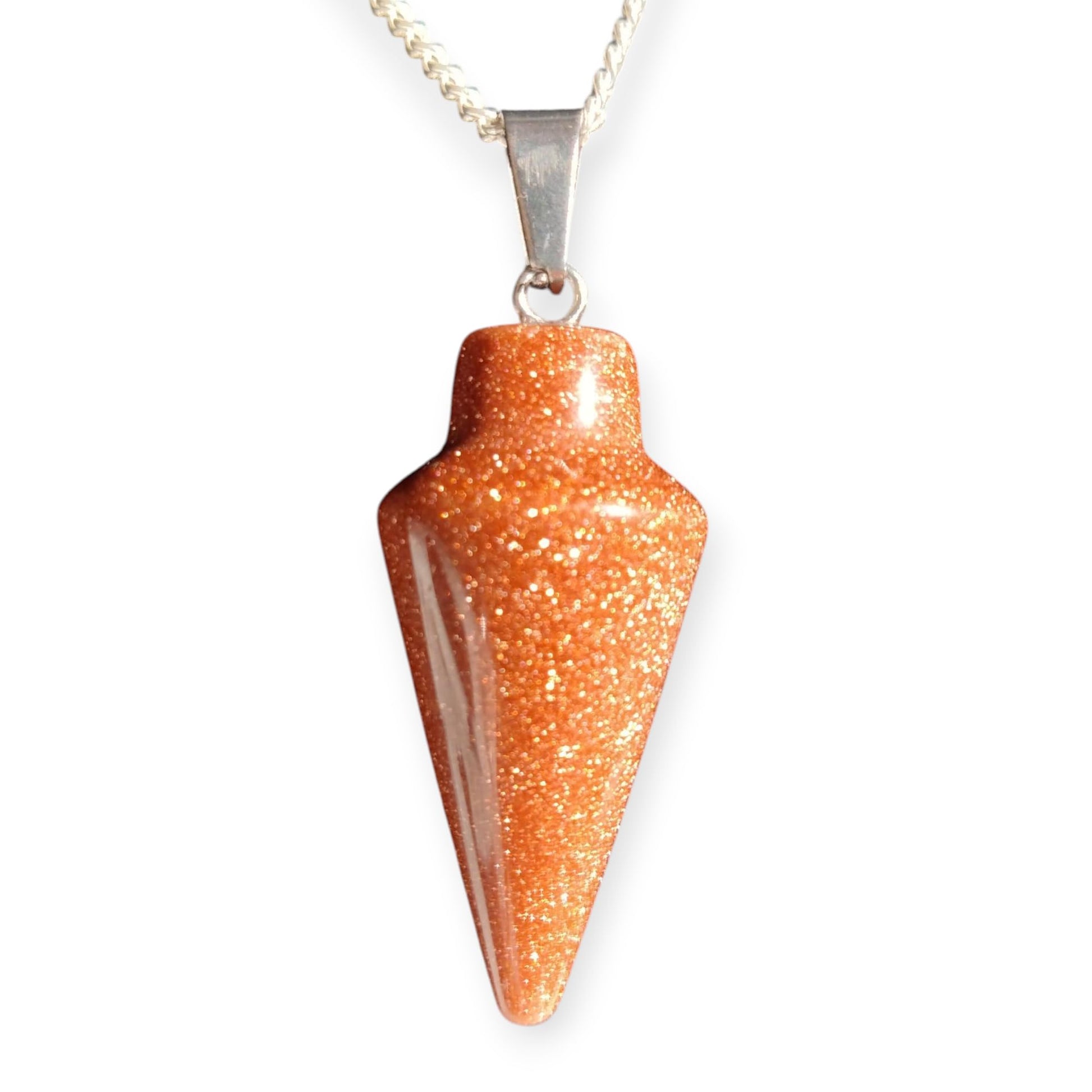 Natural Gemstone Pendulum, Pure 925 Sterling Silver Necklace by Fashion Fusion Emperium
