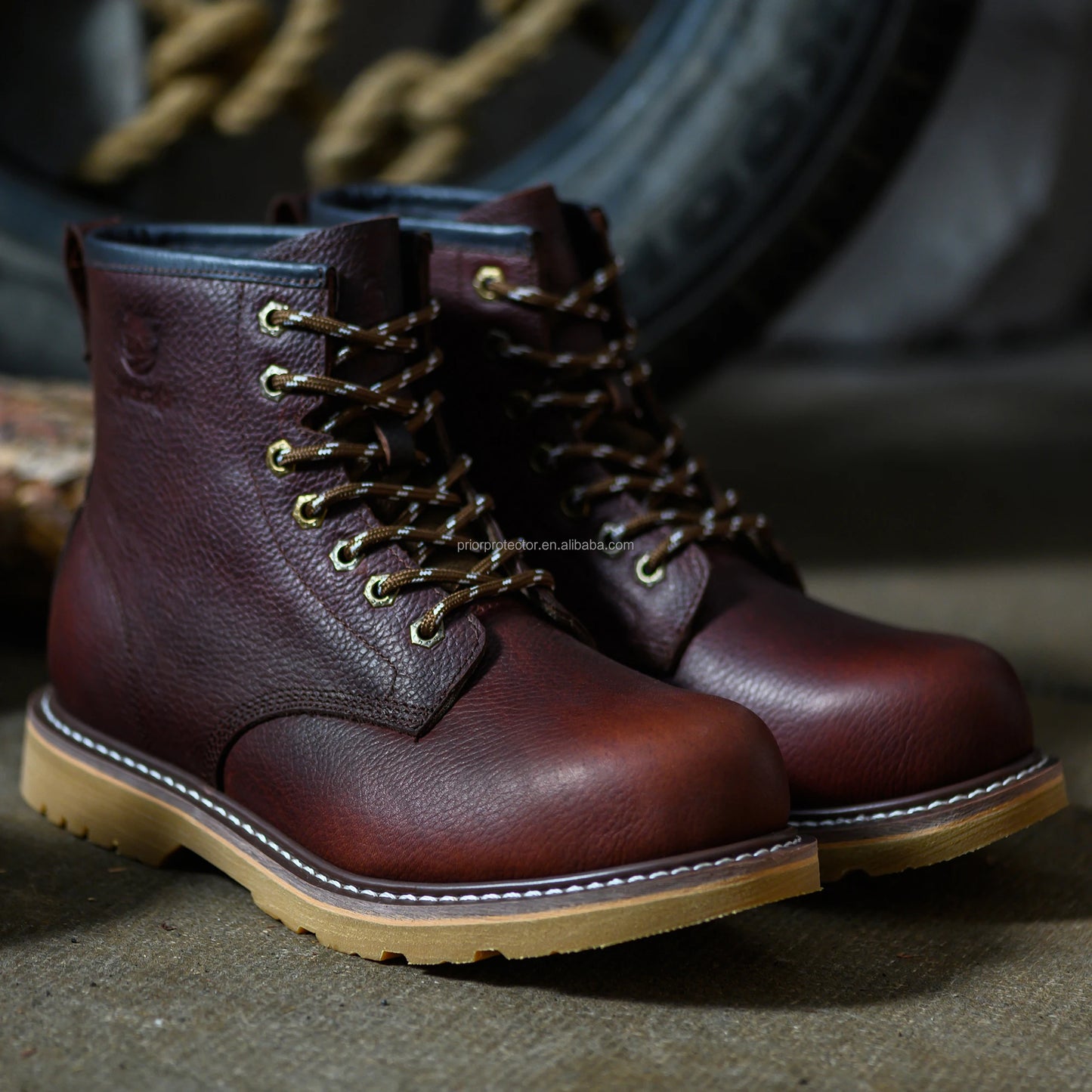 High Quality Goodyear Welt Steel Toe Safety Boots for Men Western Cowboy Style Oil & Work Resistant for Winter & Summer Use by Fashion Fusion Emperium