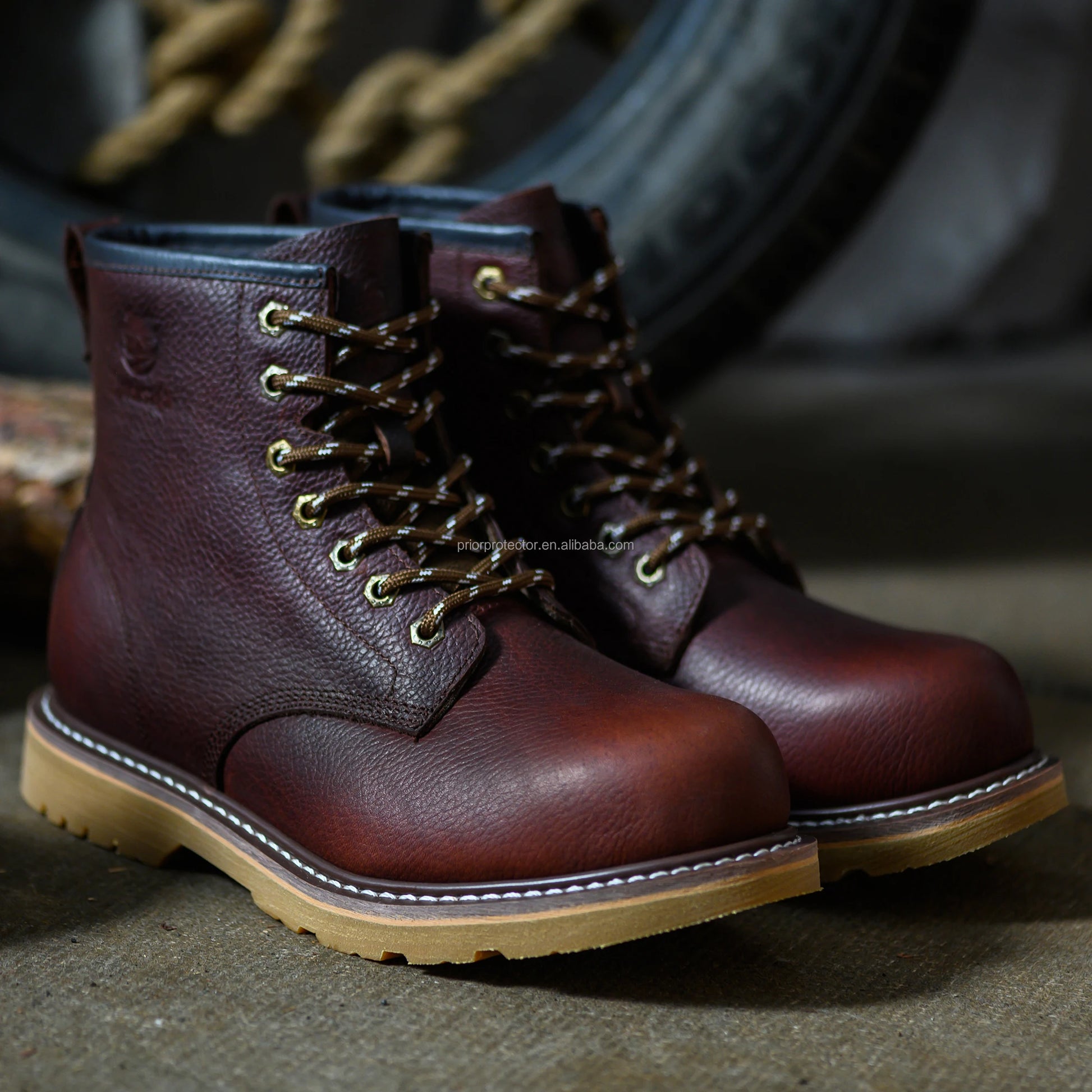 High Quality Goodyear Welt Steel Toe Safety Boots for Men Western Cowboy Style Oil & Work Resistant for Winter & Summer Use by Fashion Fusion Emperium