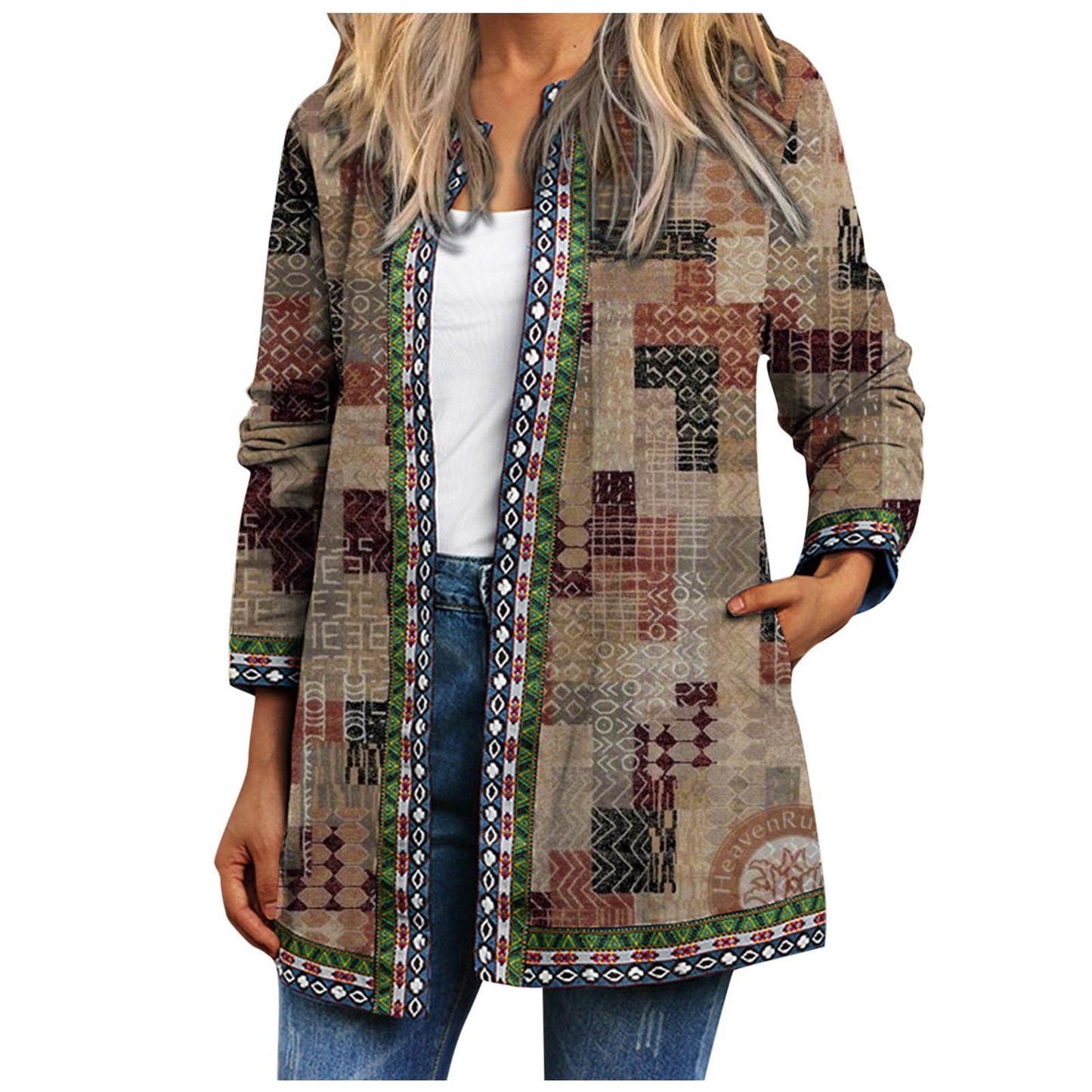 Printed Long-sleeved Coat Cardigan