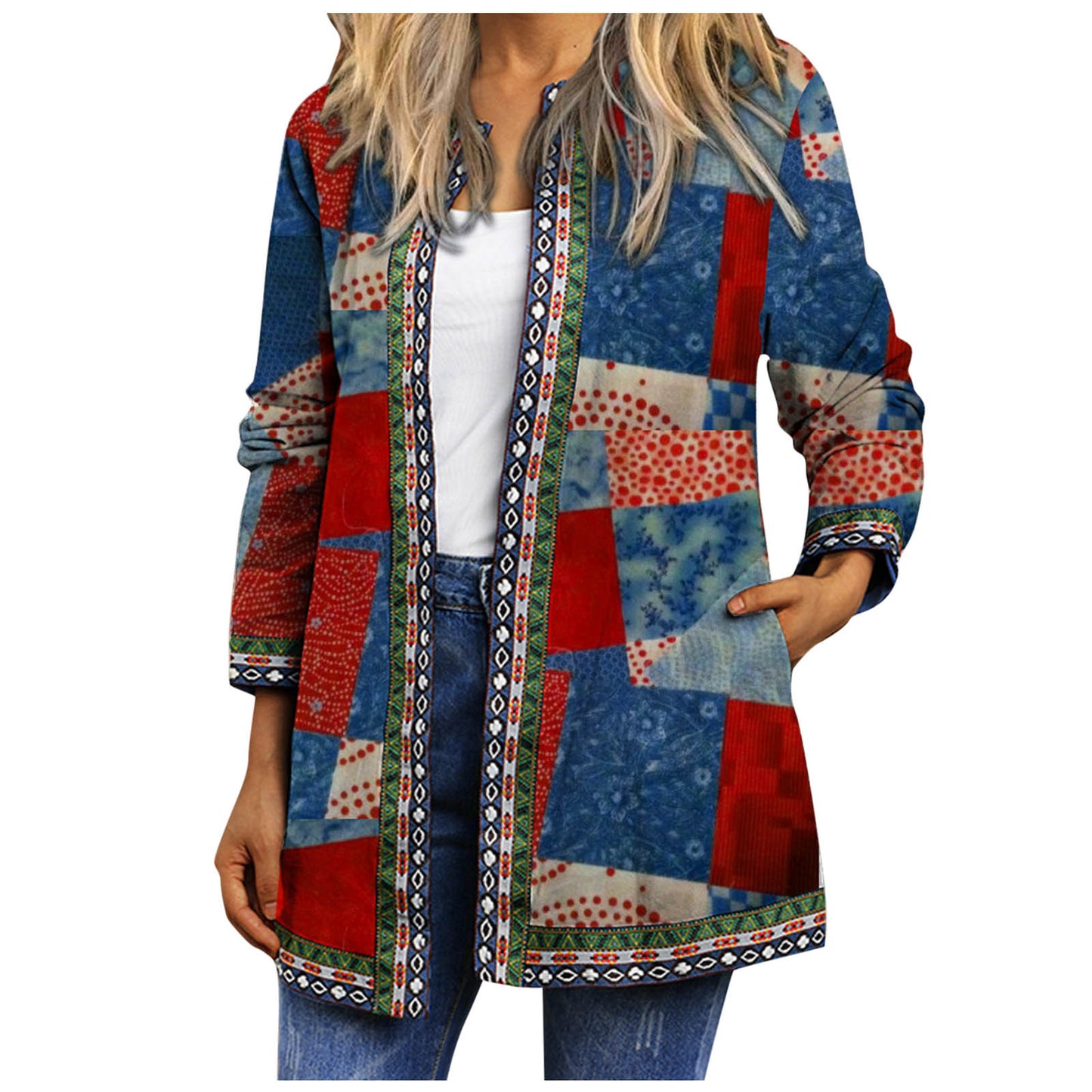 Printed Long-sleeved Coat Cardigan