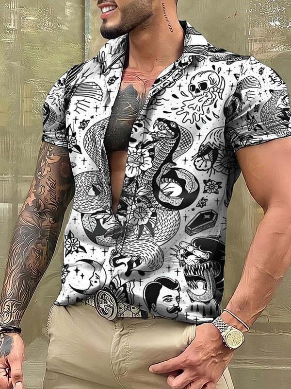 Graffiti Painting Series Printed Hawaiian Shirts