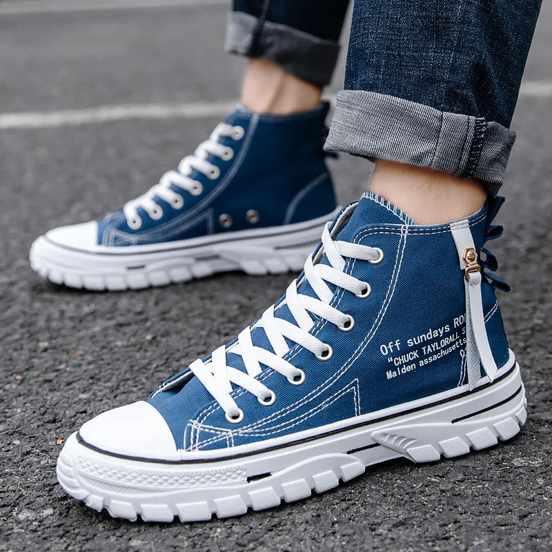 2023 nuevos zapatos de hombre zapatillas de deporte de moda zapatos de lona Oxfords transpirables de alta calidad con cordones zapatos de plataforma informales de talla grande 39-44