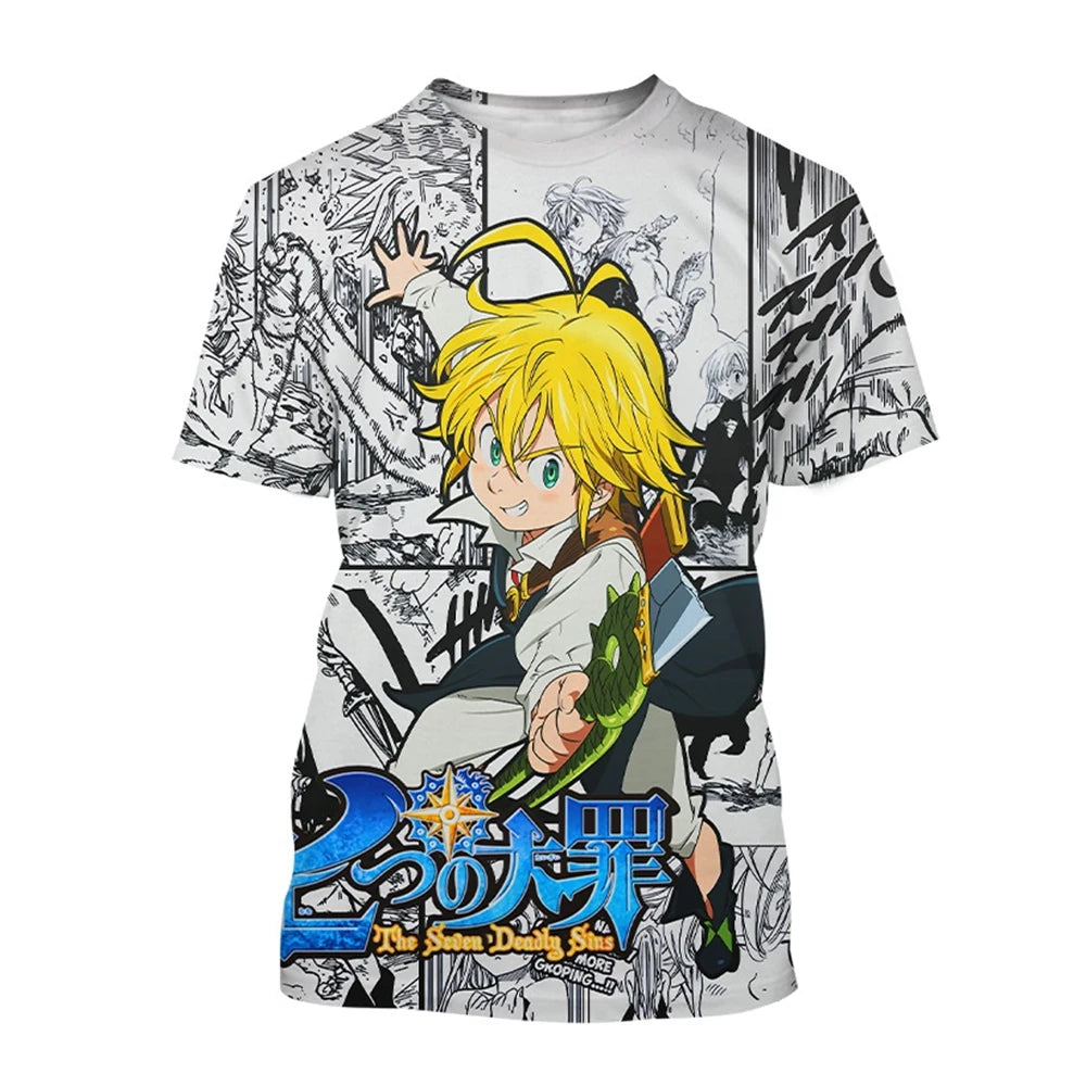 Summer Hot selling Anime Character Creative Design 3D Printing Cool and Personalized Fashion T-shirt by Fashion Fusion Emperium
