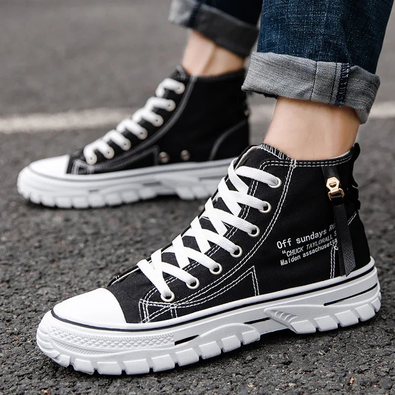 2023 nuevos zapatos de hombre zapatillas de deporte de moda zapatos de lona Oxfords transpirables de alta calidad con cordones zapatos de plataforma informales de talla grande 39-44