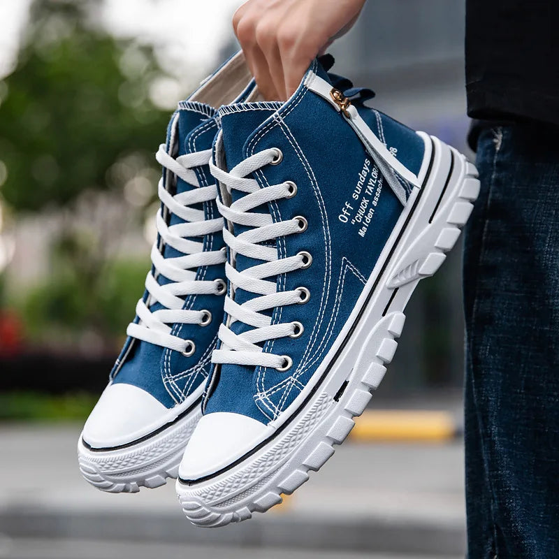 2023 nuevos zapatos de hombre zapatillas de deporte de moda zapatos de lona Oxfords transpirables de alta calidad con cordones zapatos de plataforma informales de talla grande 39-44