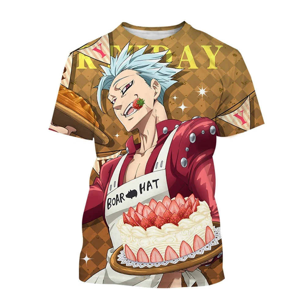 Summer Hot selling Anime Character Creative Design 3D Printing Cool and Personalized Fashion T-shirt by Fashion Fusion Emperium