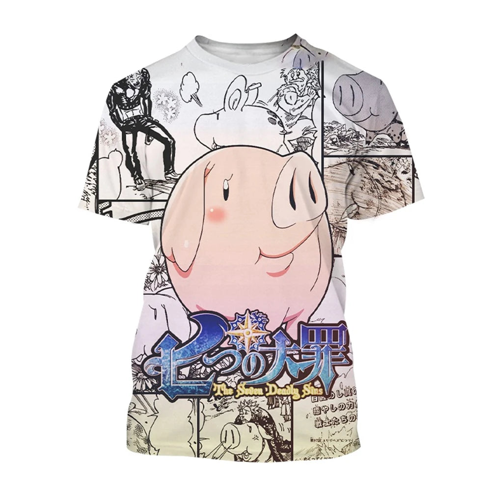 Summer Hot selling Anime Character Creative Design 3D Printing Cool and Personalized Fashion T-shirt by Fashion Fusion Emperium