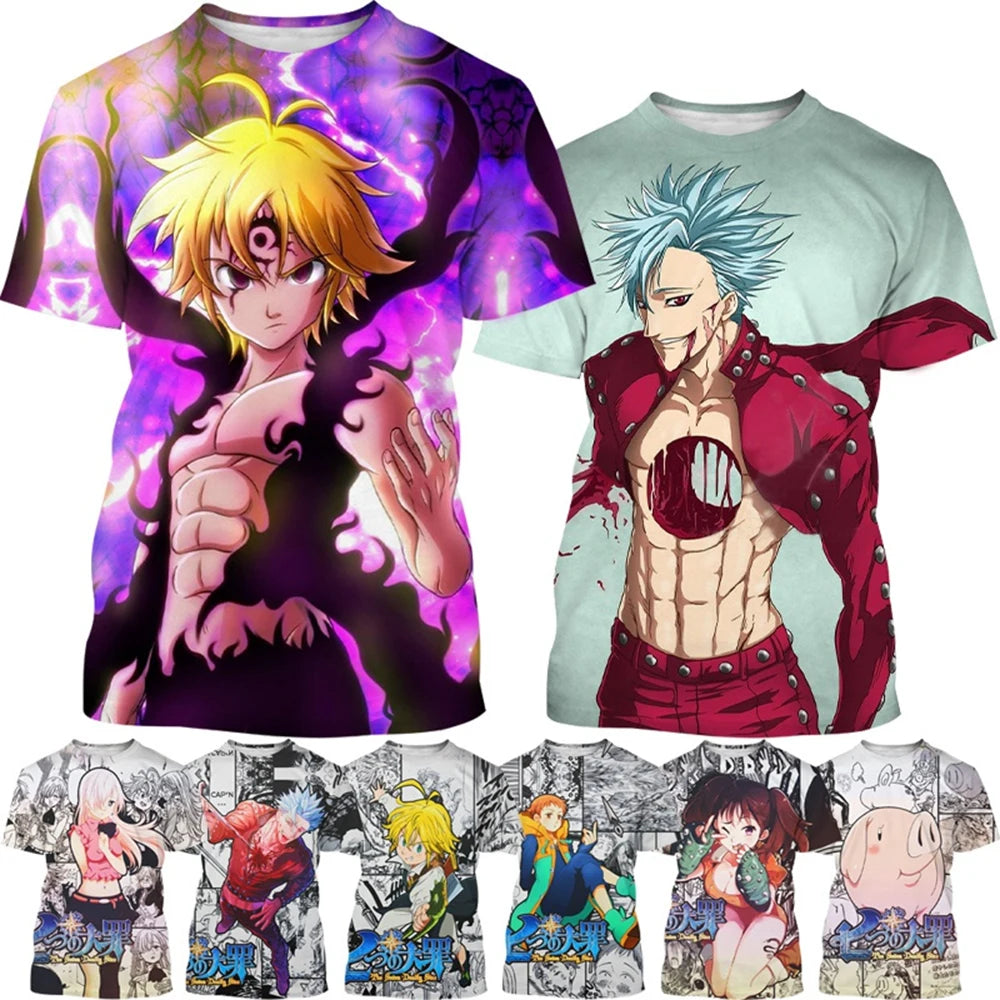 Summer Hot selling Anime Character Creative Design 3D Printing Cool and Personalized Fashion T-shirt by Fashion Fusion Emperium