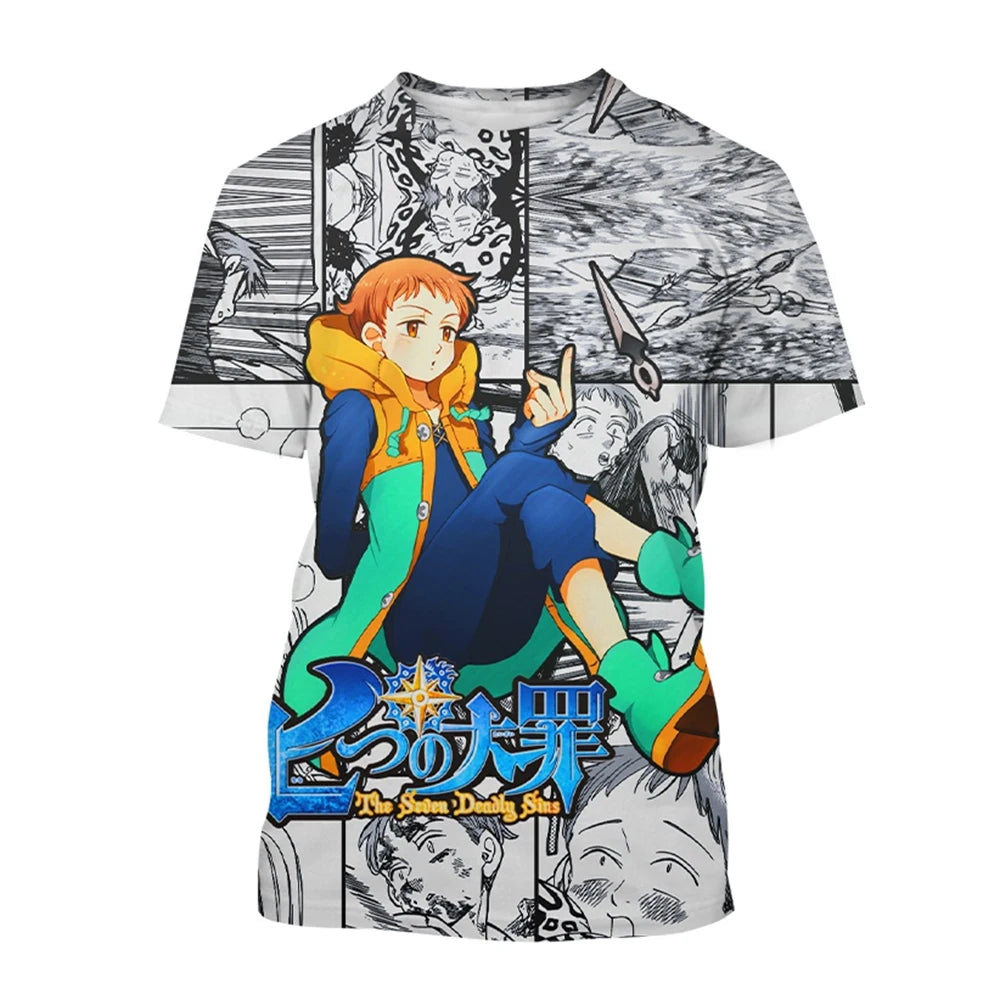 Summer Hot selling Anime Character Creative Design 3D Printing Cool and Personalized Fashion T-shirt by Fashion Fusion Emperium
