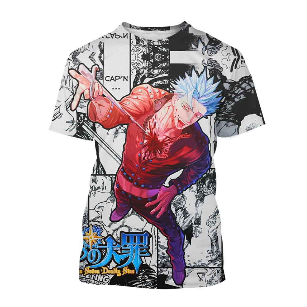 Summer Hot selling Anime Character Creative Design 3D Printing Cool and Personalized Fashion T-shirt by Fashion Fusion Emperium