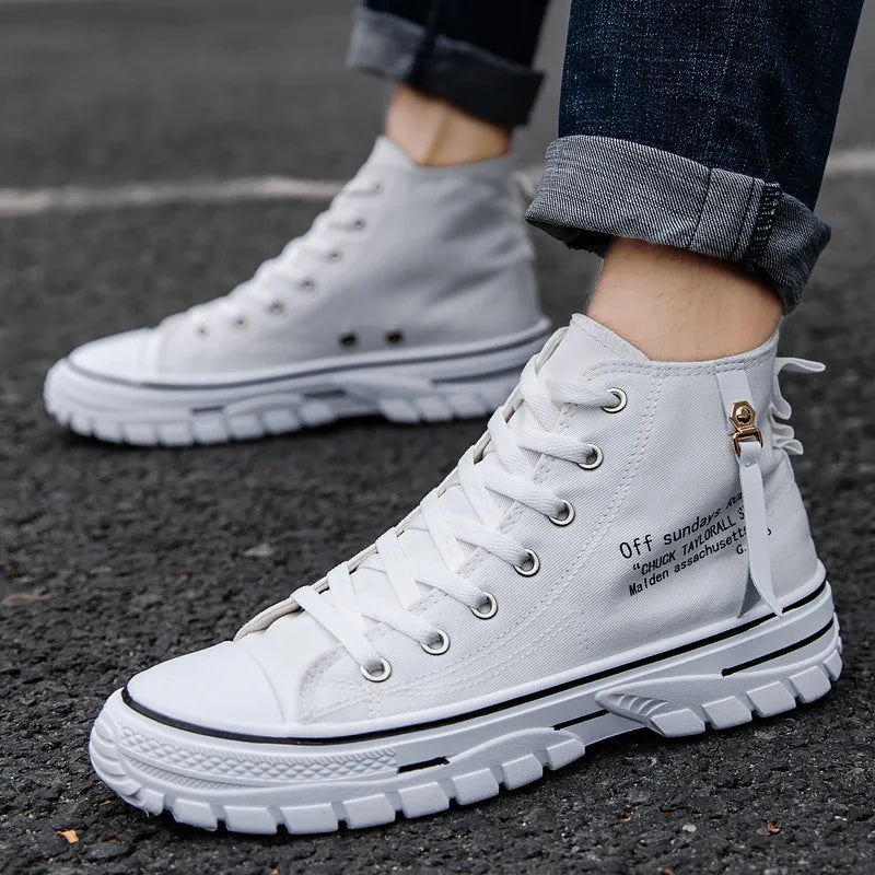 2023 nuevos zapatos de hombre zapatillas de deporte de moda zapatos de lona Oxfords transpirables de alta calidad con cordones zapatos de plataforma informales de talla grande 39-44