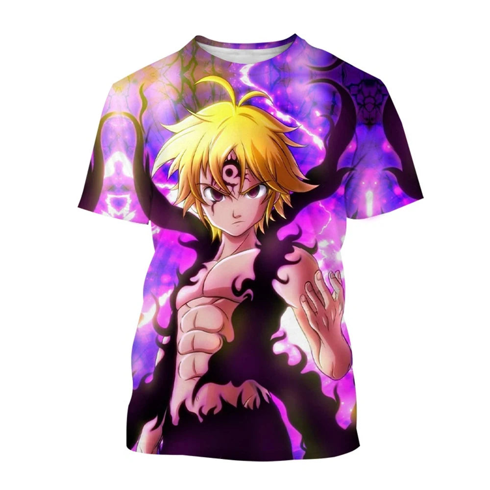 Summer Hot selling Anime Character Creative Design 3D Printing Cool and Personalized Fashion T-shirt by Fashion Fusion Emperium