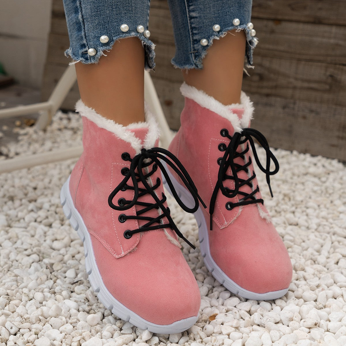 Plus Size Flat Plush Thick Fashion Women's Boots